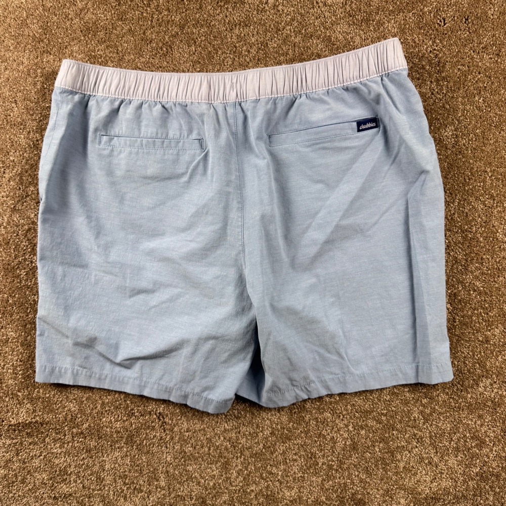 Chubbies Everywear Shorts Mens Large Light Blue Elastic Waist Mesh Liner Snap - Picture 5 of 9